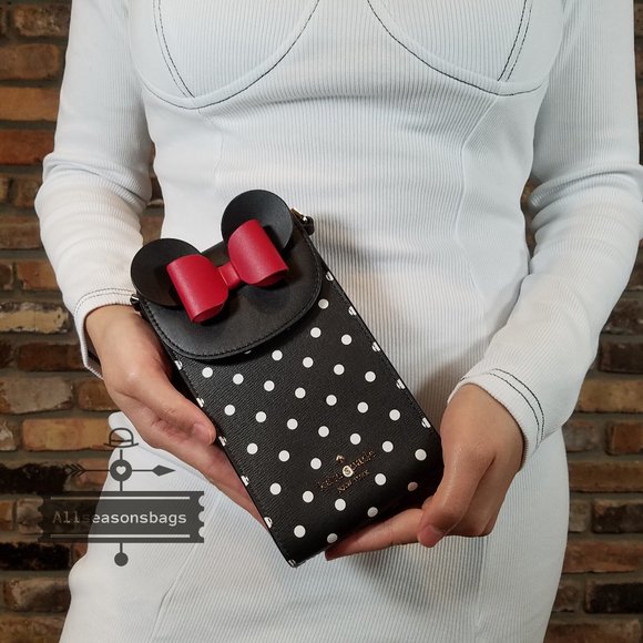 Kate Spade New York Disney Minnie Mouse North South Flap Phone Crossbody BOW - Picture 2 of 10